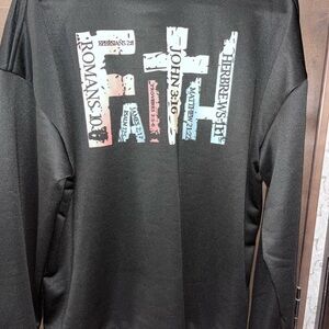 Black Crewneck Sweater with Cross Design